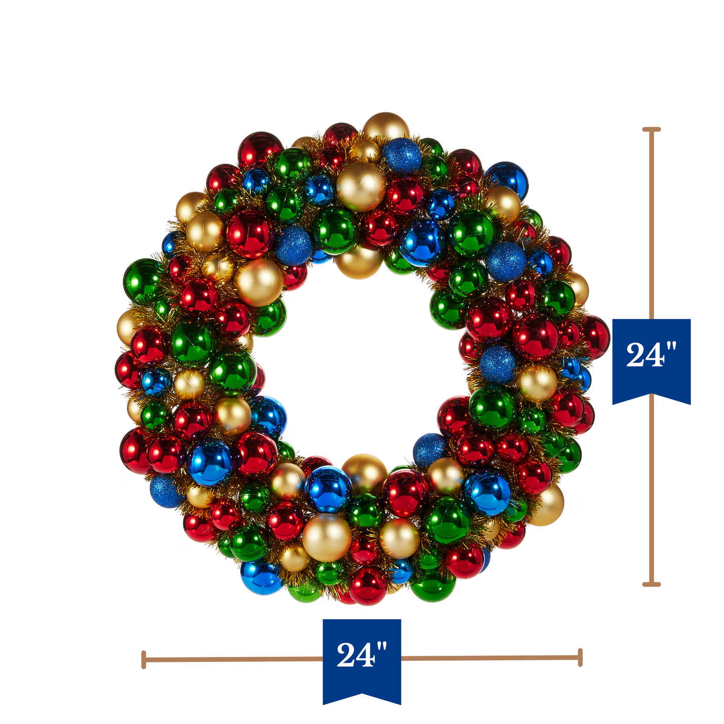 RAZ Imports 24" Nutcracker Shatterproof Ball Ornament Christmas Wreath