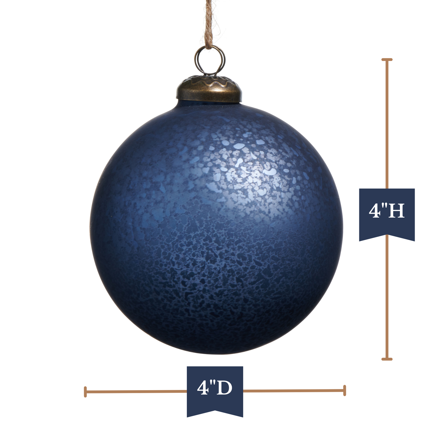 RAZ Imports 4" Winterberry Blue Mercury Glass Ball Christmas Ornament