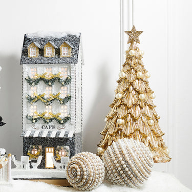 RAZ Imports 14" Gold Acanthus Christmas Tree with Pearls Christmas Decoration