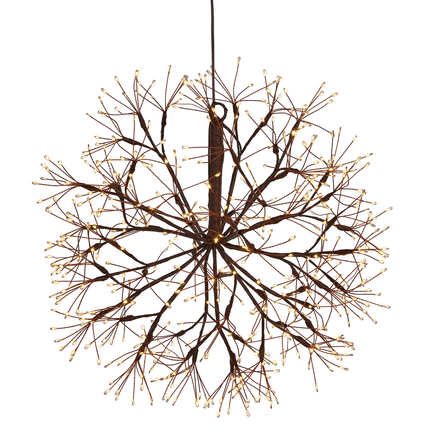 RAZ Imports 18" Brown Starburst Warm White LED Lighted Orb Christmas Decoration, Indoor or Outdoor Use