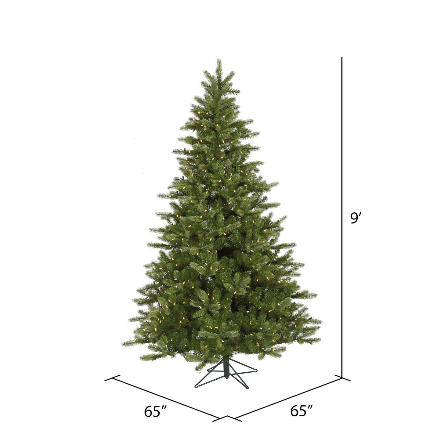 King Spruce 9' Artificial Christmas Tree with Warm White LED Clear Dura-lit Mini Lights