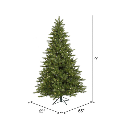 King Spruce 9' Artificial Christmas Tree with Warm White LED Clear Dura-lit Mini Lights