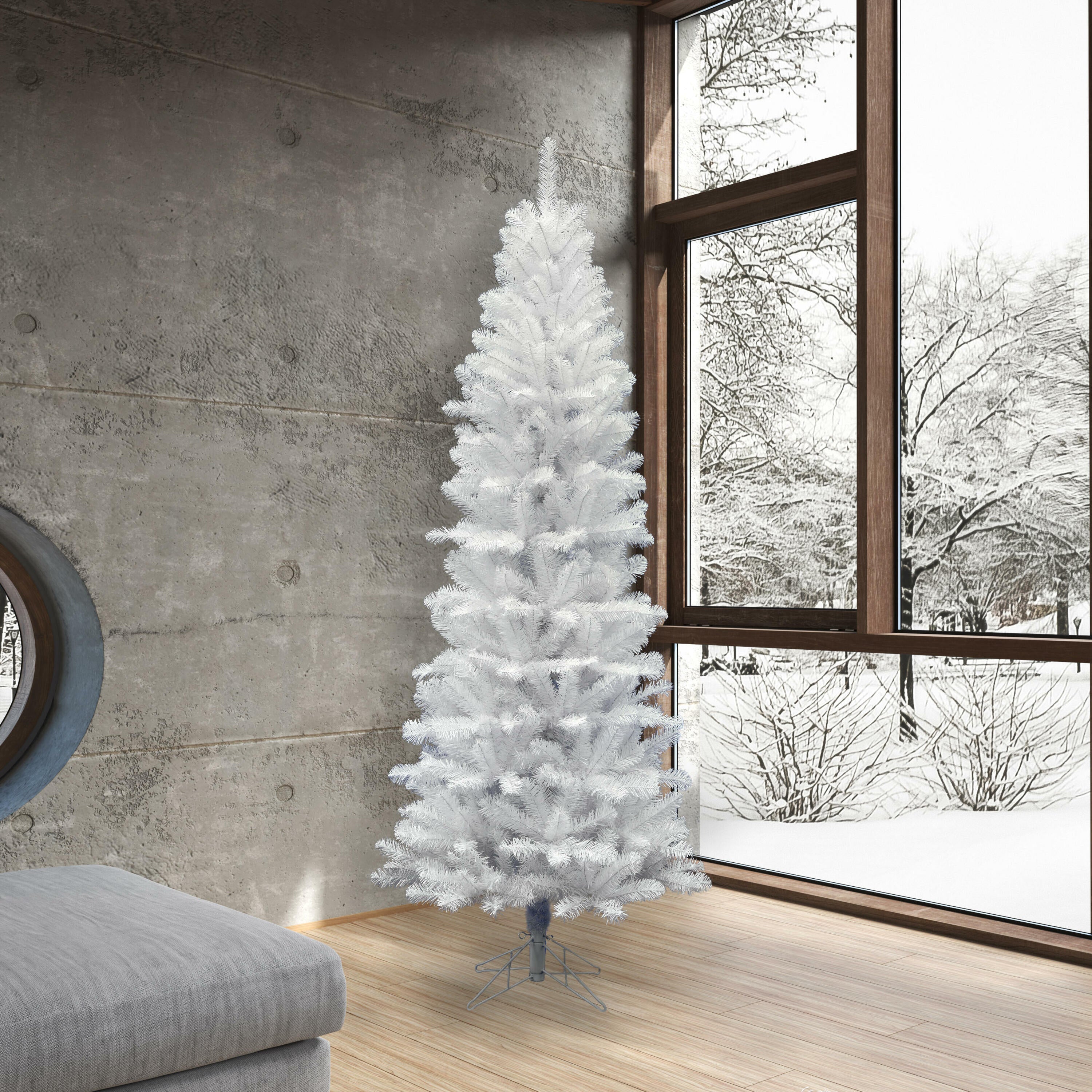 Salem White Pencil Pine Artificial Christmas Trees