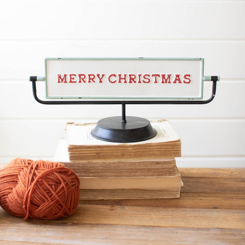 Kalalou Merry Christmas and Happy New Year Enamel Flip Sign
