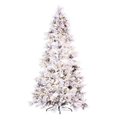 Flocked Atka Pine Flatback Half Tree Artificial Christmas Trees