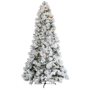Flocked Atka Pine Flatback Half Tree Artificial Christmas Trees