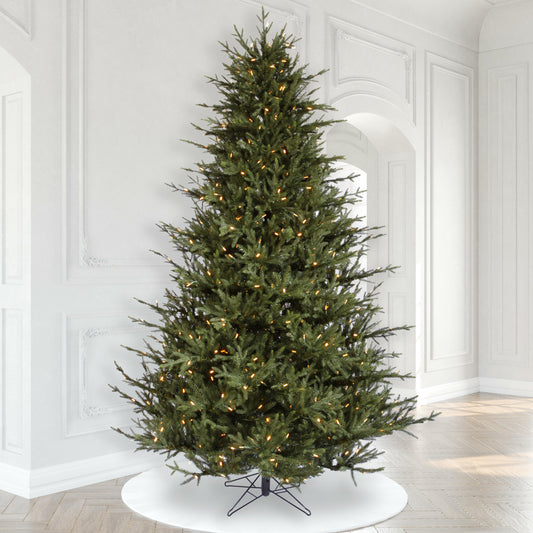 Itasca Fraser Fir 9.5' Artificial Christmas Tree with Warm White LED Clear Dura-lit Mini Lights
