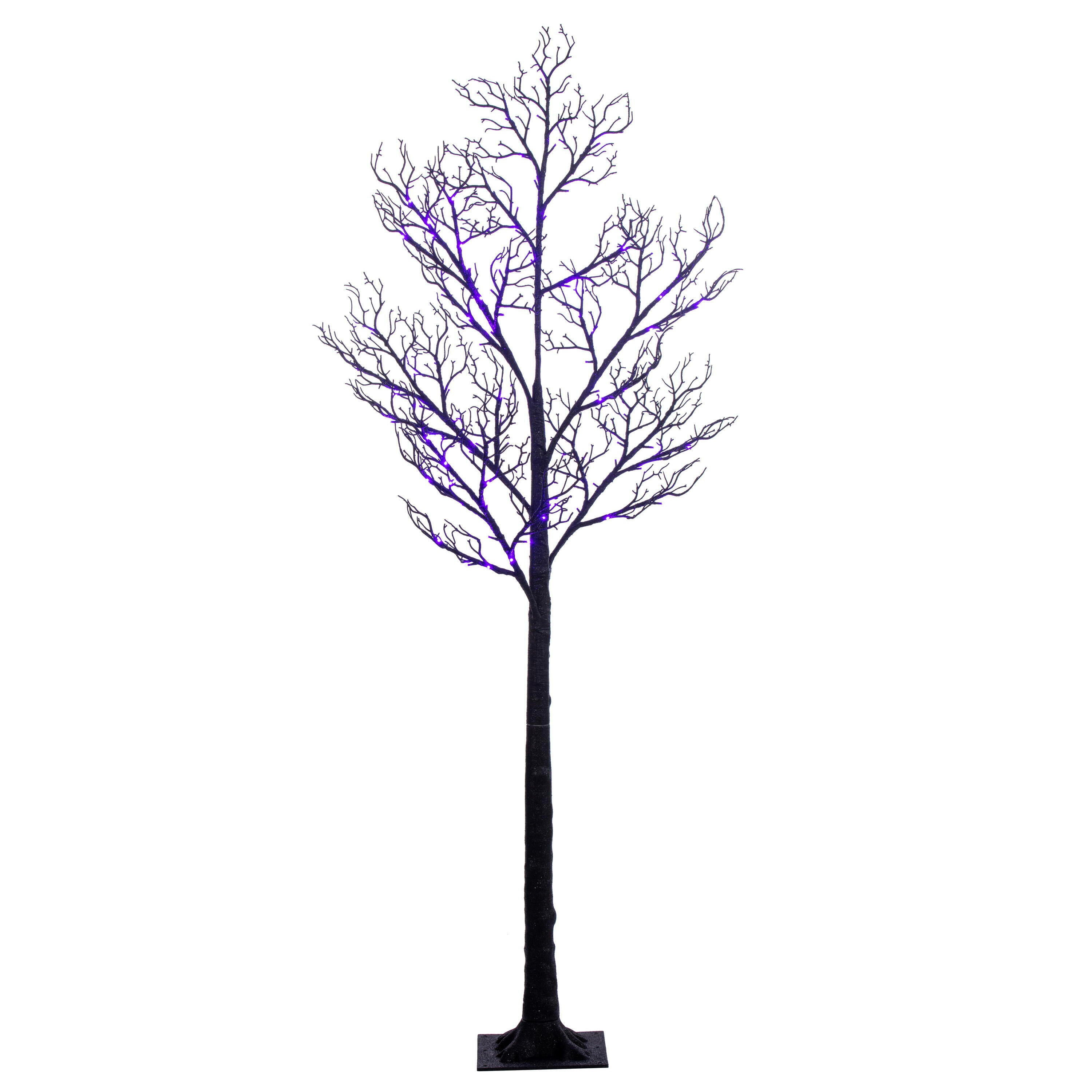 Lit Halloween Glitter Twig Trees