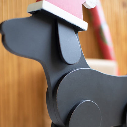 Kalalou 16" Wooden Christmas Labrador Retriever Dog with Santa Hat