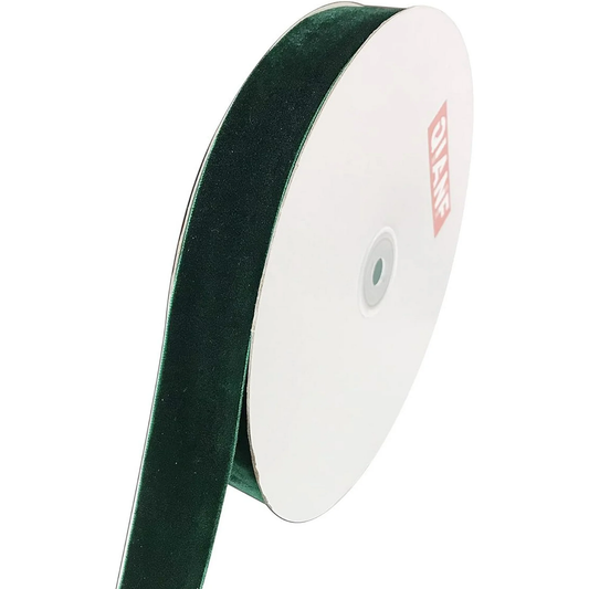 Vintage Green Velvet Ribbon, 1"X 25 Yards, 1 Roll