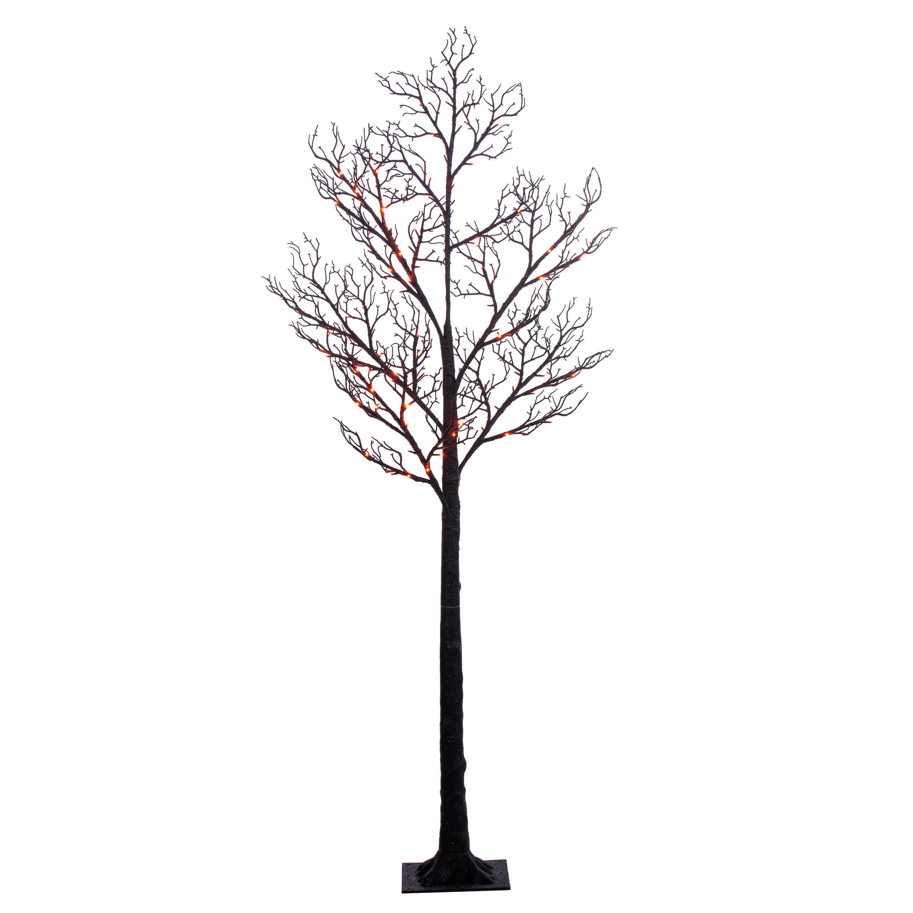 Lit Halloween Glitter Twig Trees