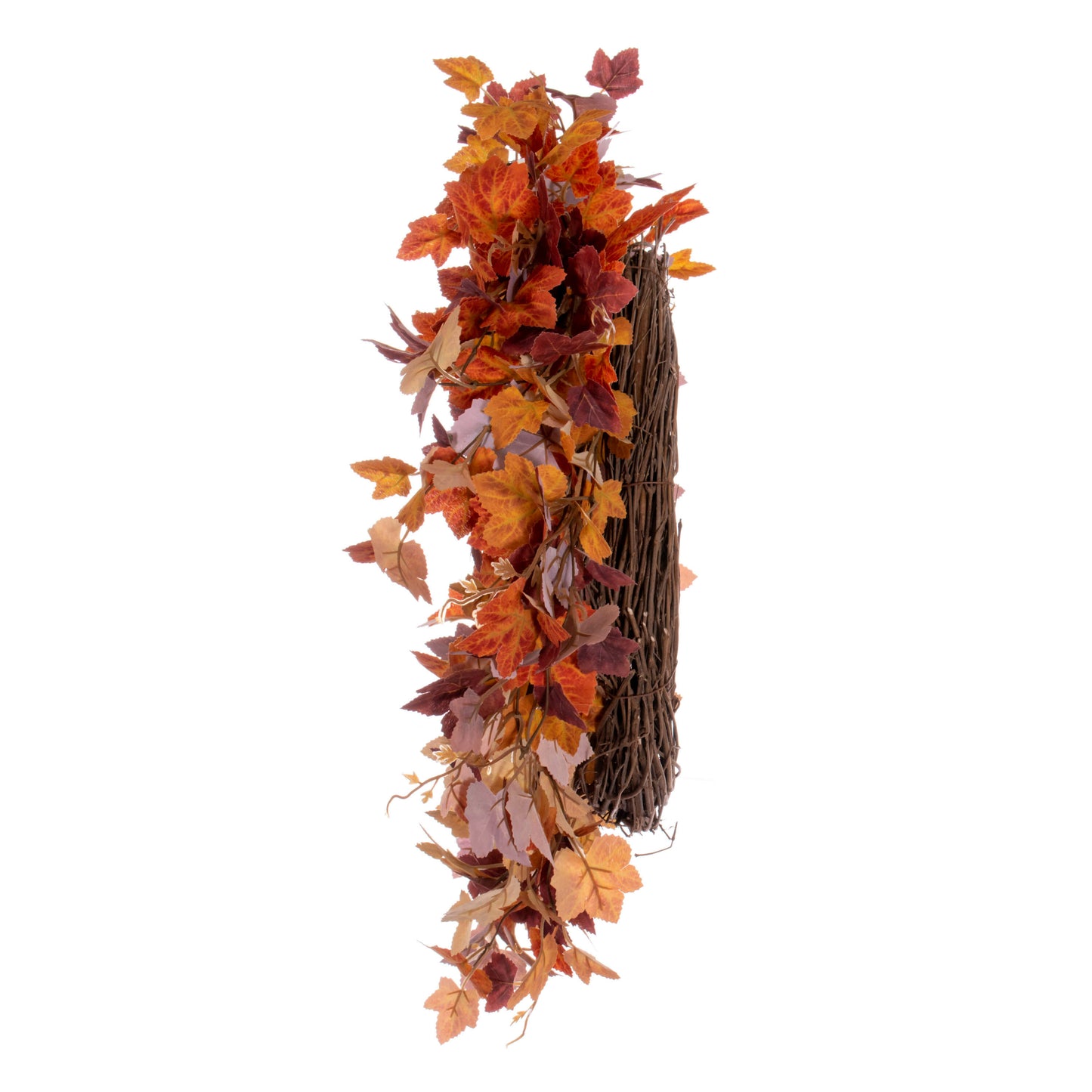 Crimson Canopy Maple Leaf 22" Orange Fall Artificial Wreath