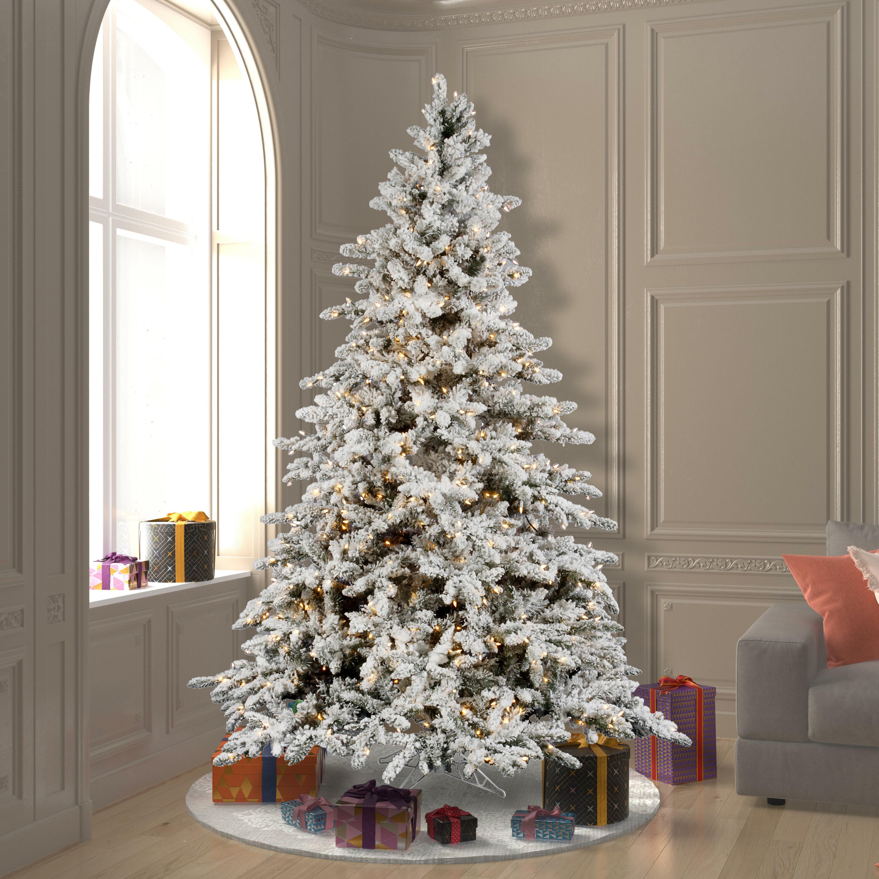 Flocked Utica Fir Artificial Christmas Trees