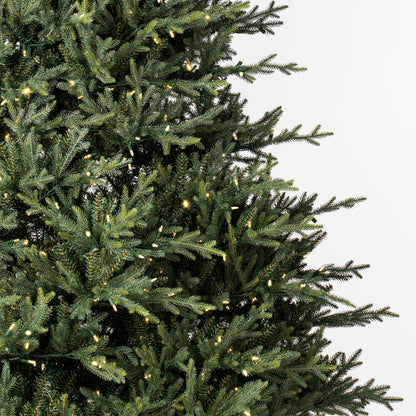 Itasca Fraser Fir 9.5' Artificial Christmas Tree with Warm White LED Clear Dura-lit Mini Lights