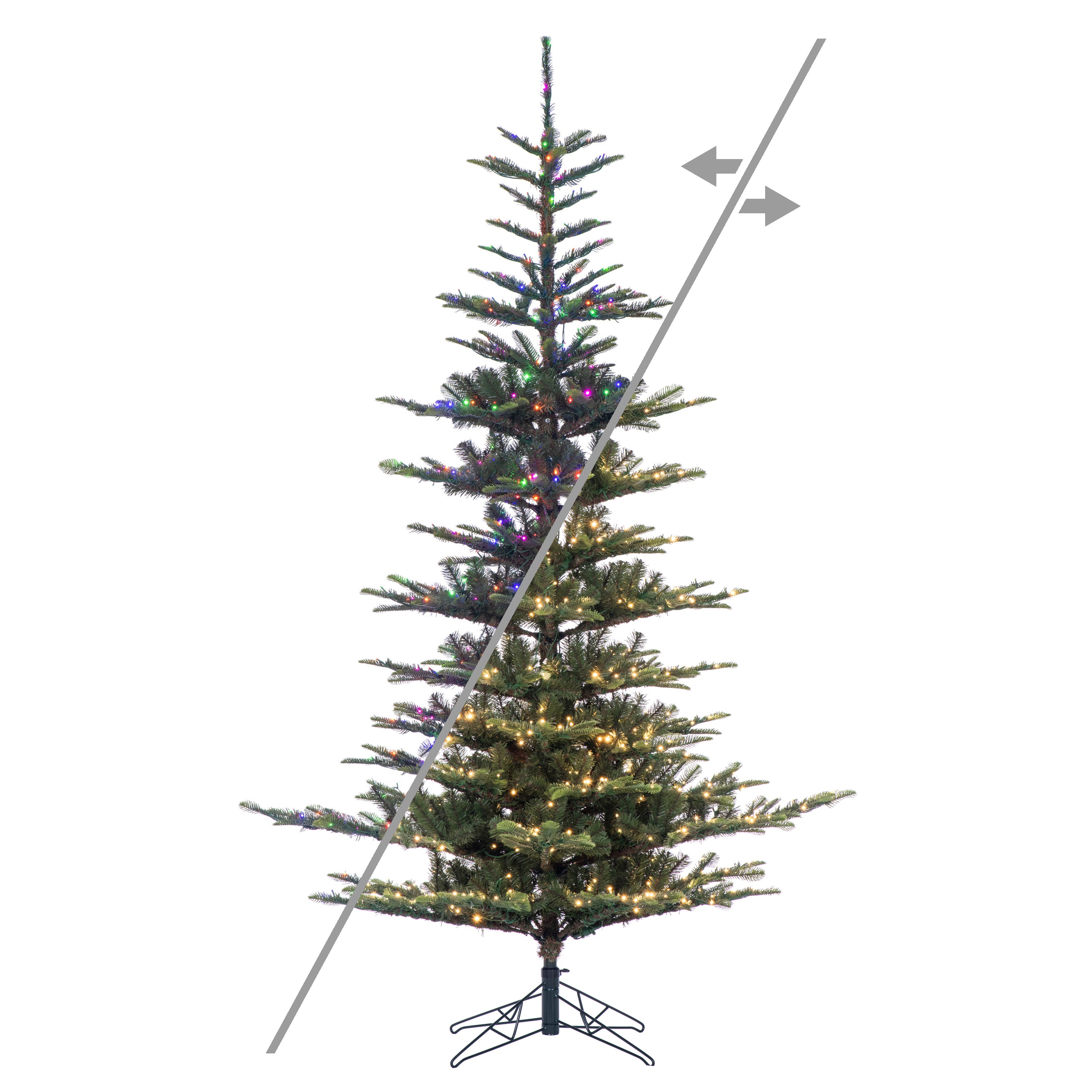 Alberta Spruce 12' Artificial Christmas Tree with LED Color Changing and Clear Wide Angle Lights