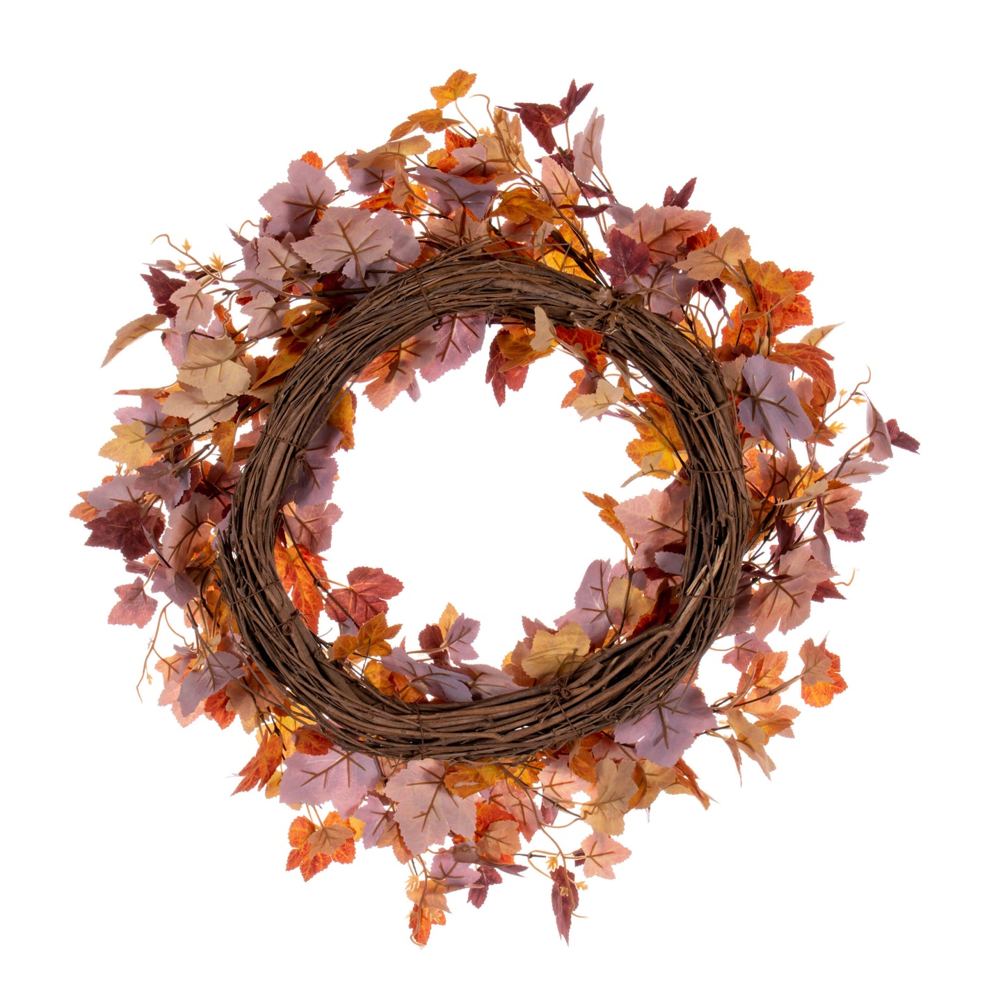 Crimson Canopy Maple Leaf 22" Orange Fall Artificial Wreath
