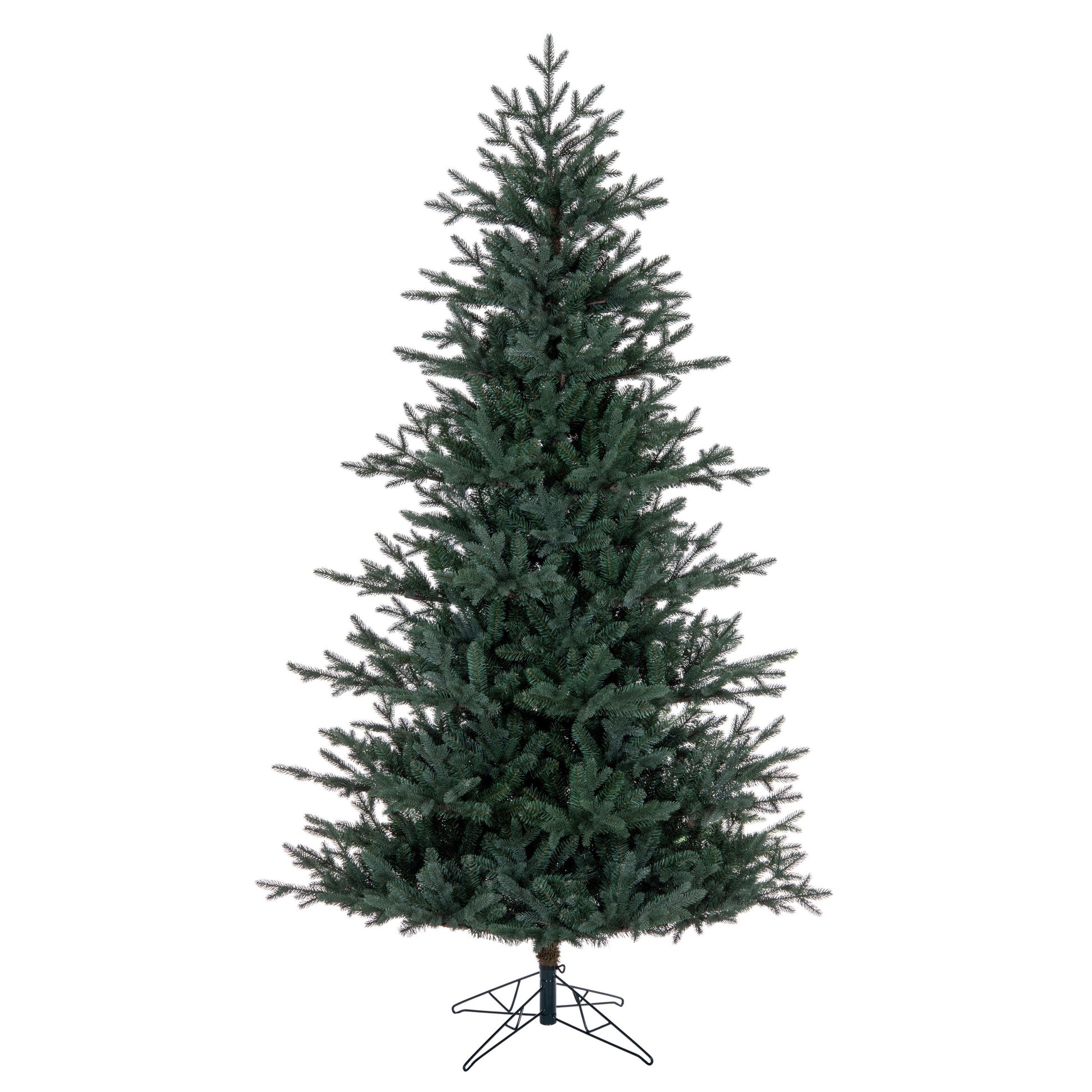 Realistic artificial Christmas tree on a white background
