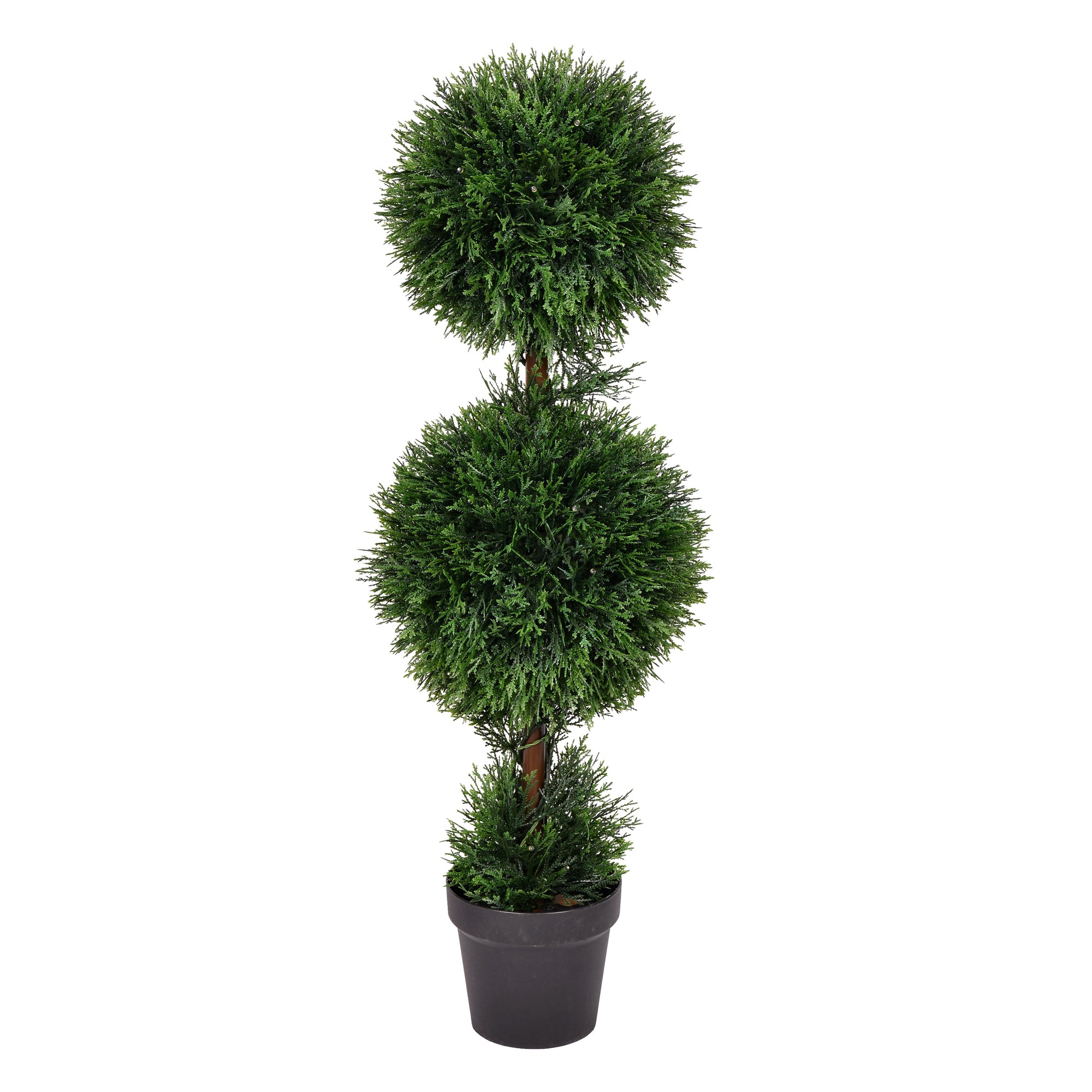 Outdoor Cedar 3' Artificial Double Ball Topiary