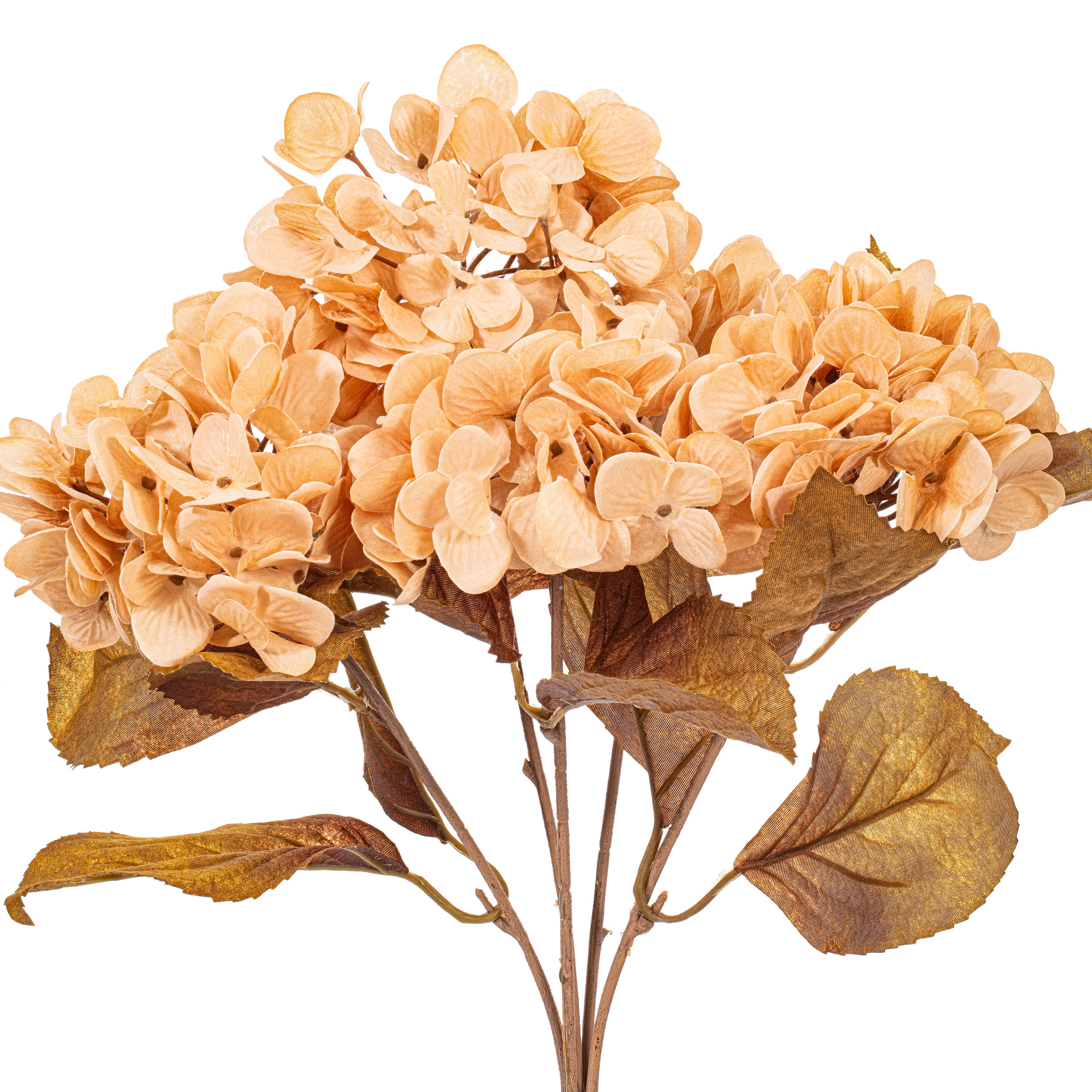 Hydrangea Harvest Cream 16.5" Bush Stems - Set of 2