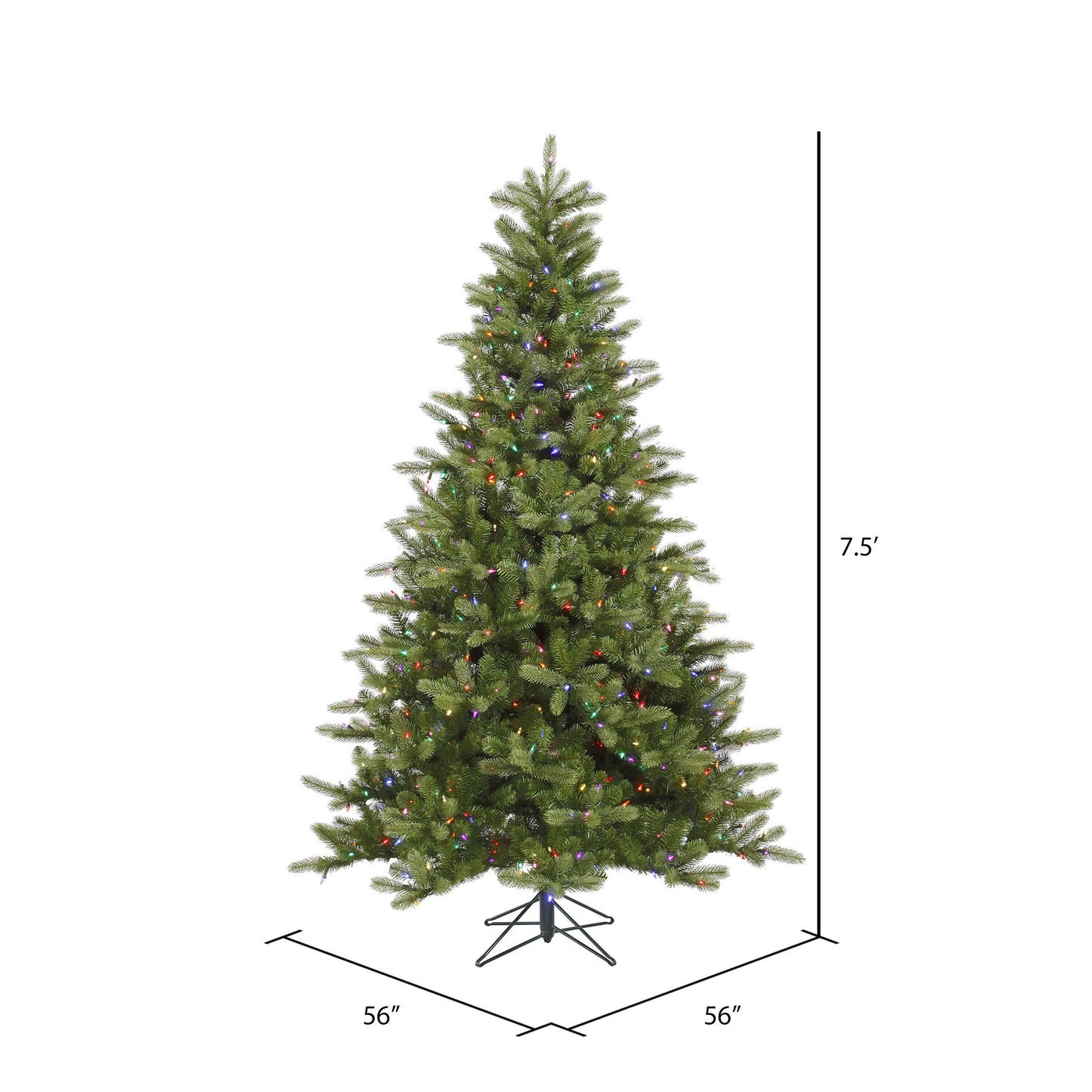King Spruce 7.5' Artificial Christmas Tree with Multi-Colored LED Color Dura-lit Mini Lights