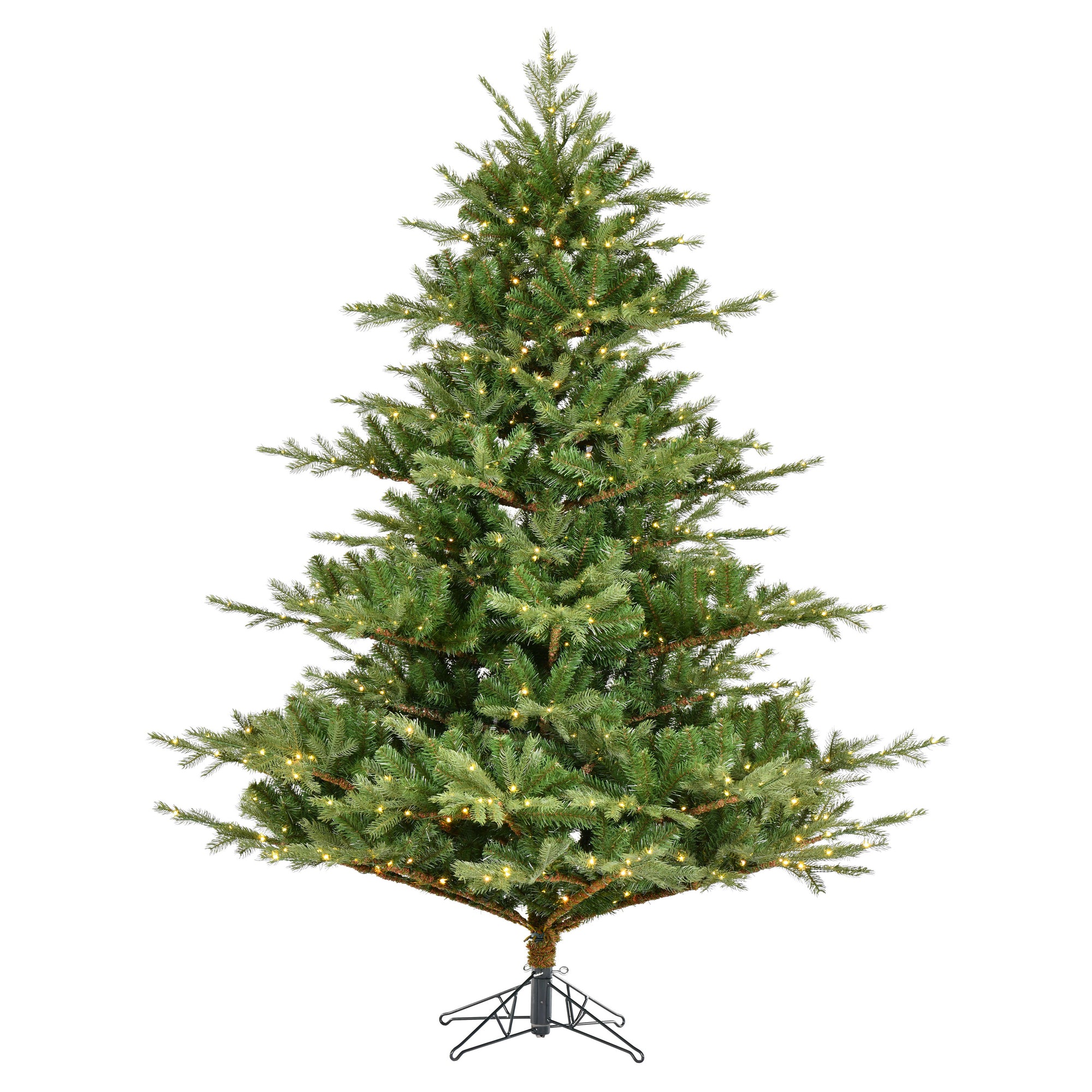 Sherwood Fir 7.5' Artificial Christmas Tree with Warm White LED Clear Dura-lit Mini Lights
