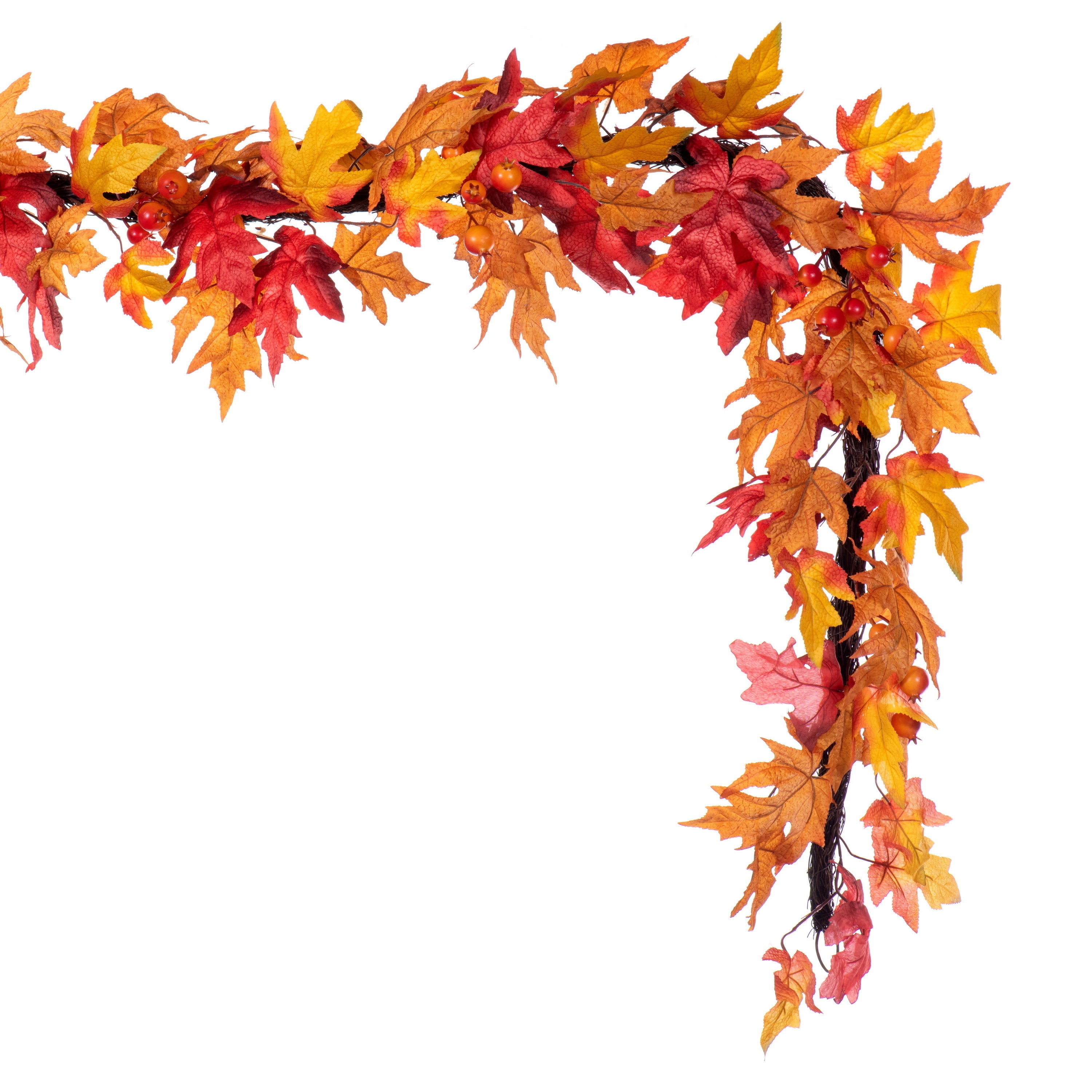 Autumn Maple Leaf 6' Red Fall Artificial Garland with Berries