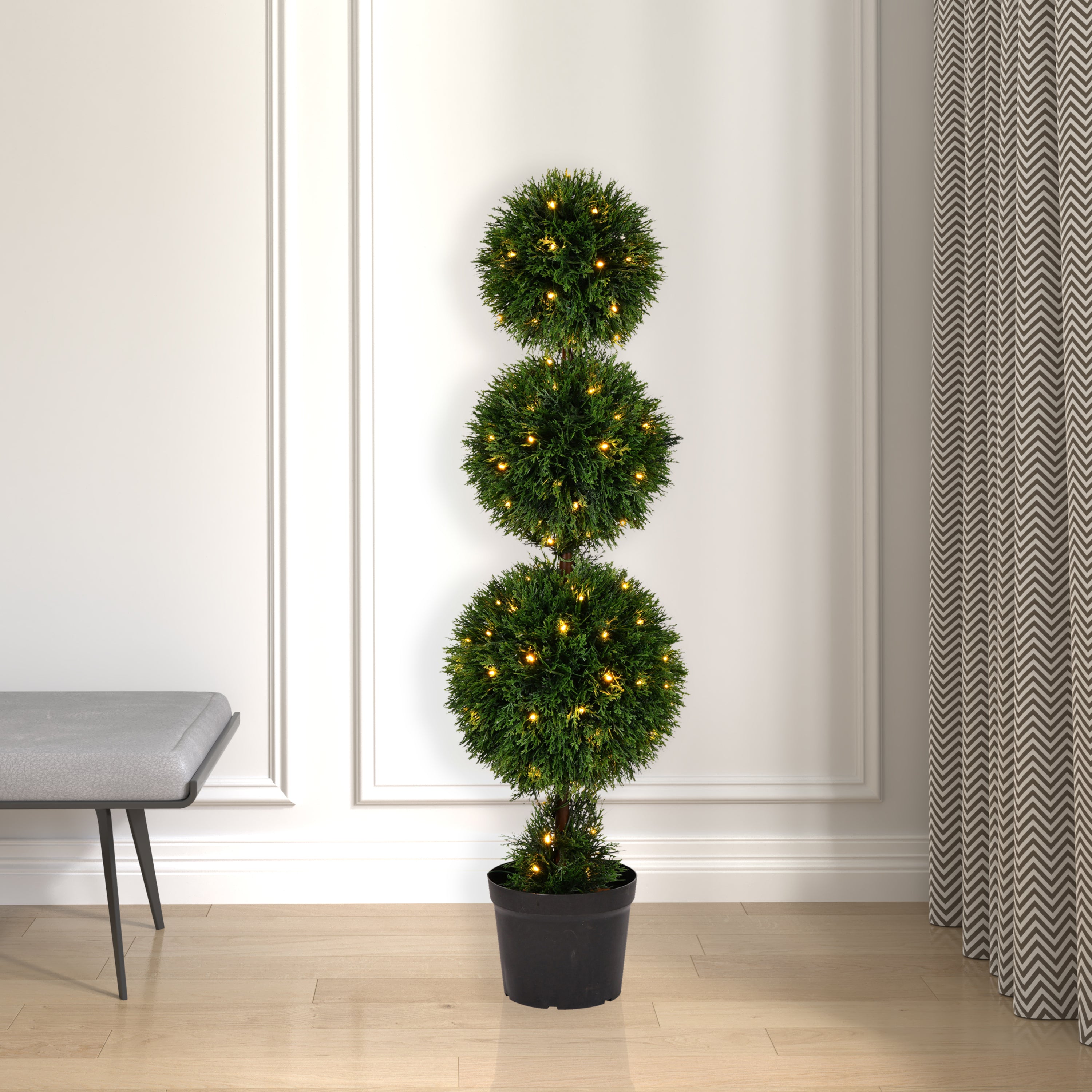Outdoor Cedar Artificial Ball Topiary