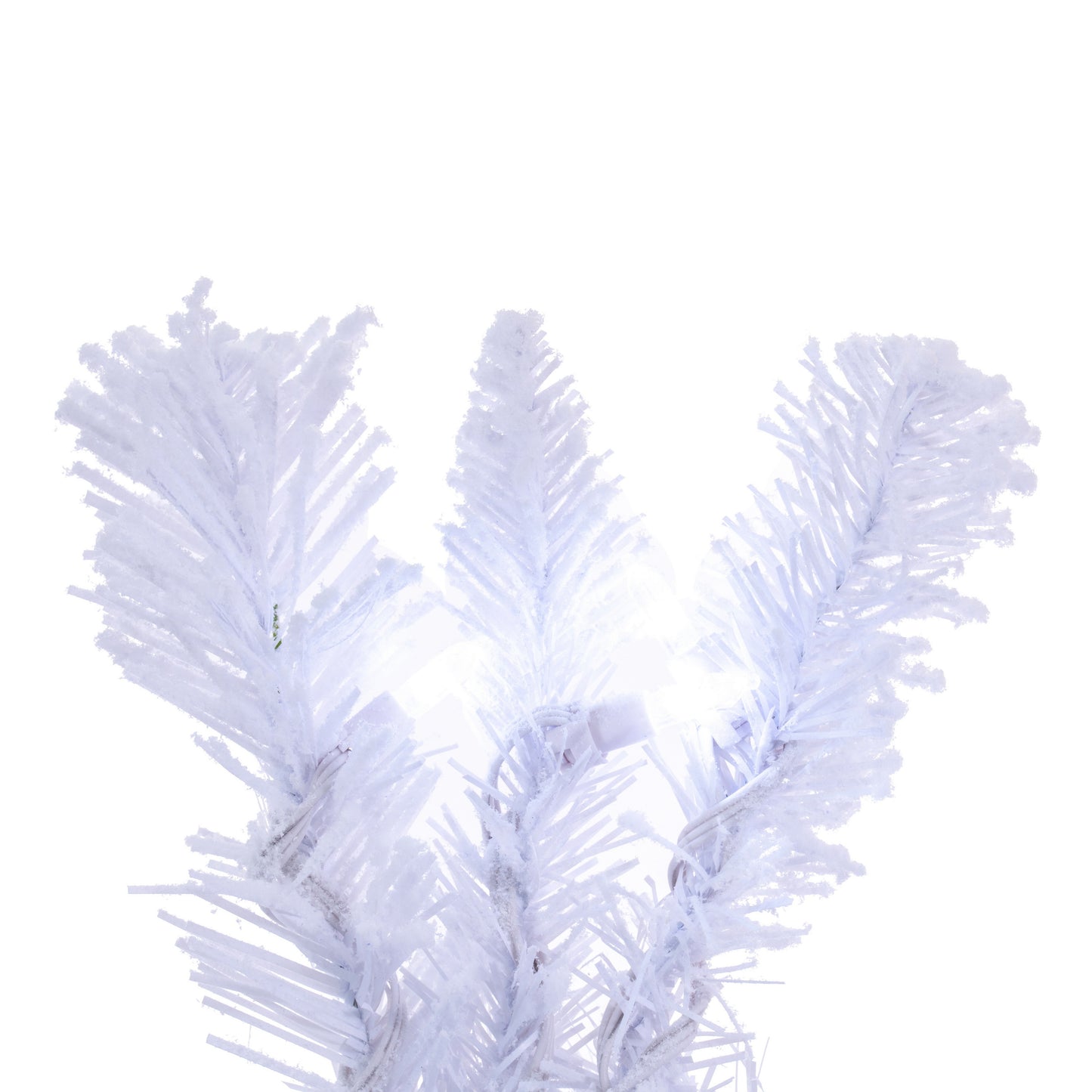 Flocked White Pine 24” Pre-lit Artificial Christmas Wreath with Cool White LED Lights