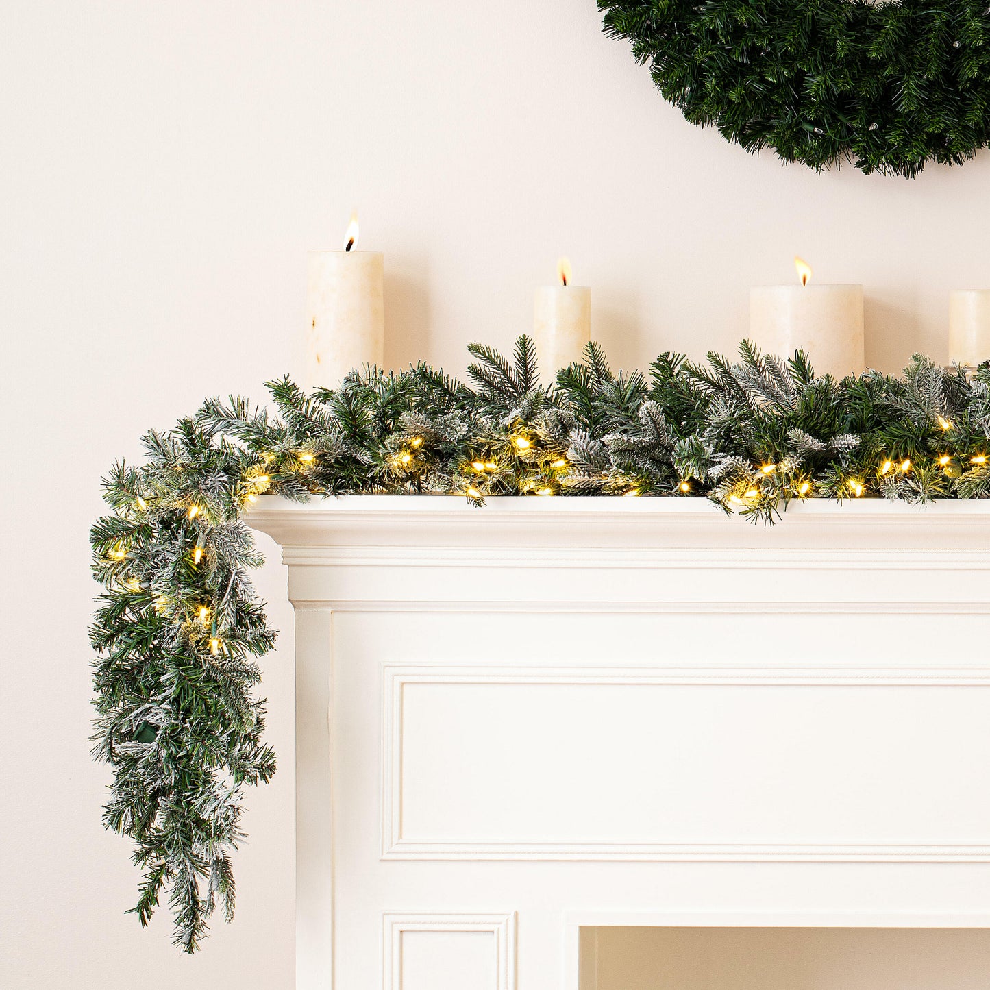 Frosted Douglas Fir Artificial Christmas Garlands