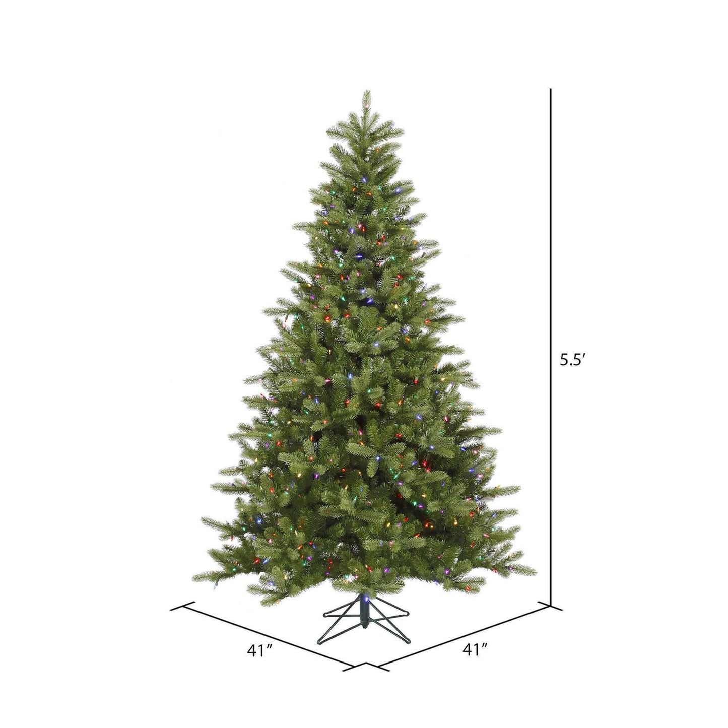 King Spruce 5.5' Artificial Christmas Tree with Multi-Colored LED Color Dura-lit Mini Lights