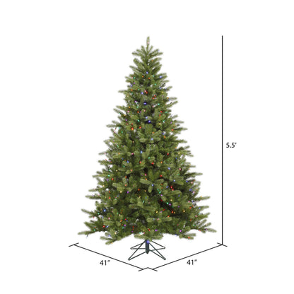 King Spruce 5.5' Artificial Christmas Tree with Multi-Colored LED Color Dura-lit Mini Lights
