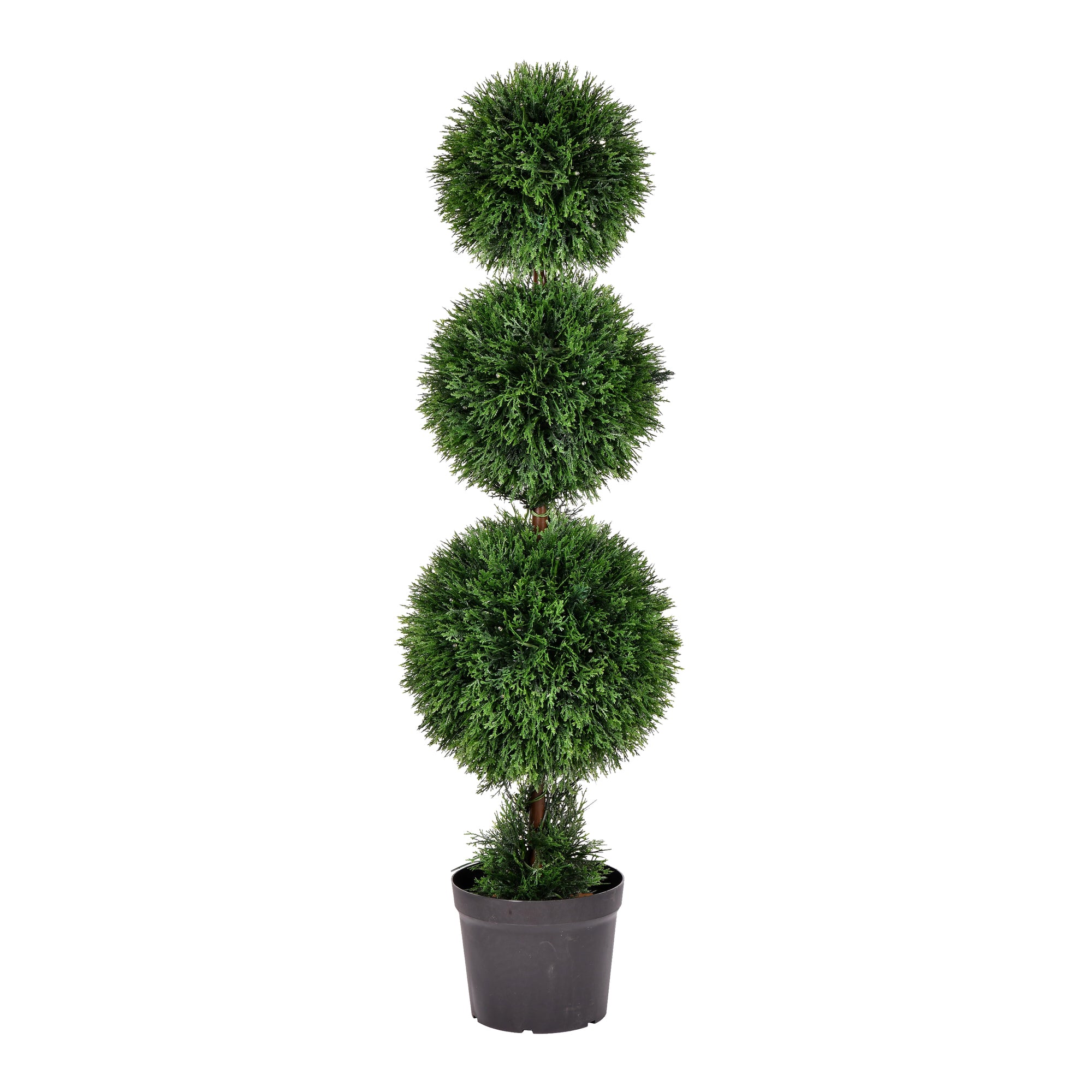 Outdoor Cedar 4' Artificial Triple Ball Topiary