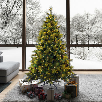 Emerald Mixed Fir 7.5' Artificial Christmas Tree with Warm White LED Clear Dura-lit Mini Lights