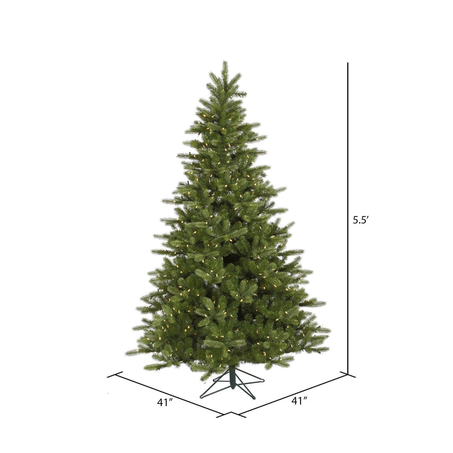 King Spruce 5.5' Artificial Christmas Tree with Warm White LED Clear Dura-lit Mini Lights