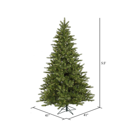 King Spruce 5.5' Artificial Christmas Tree with Warm White LED Clear Dura-lit Mini Lights