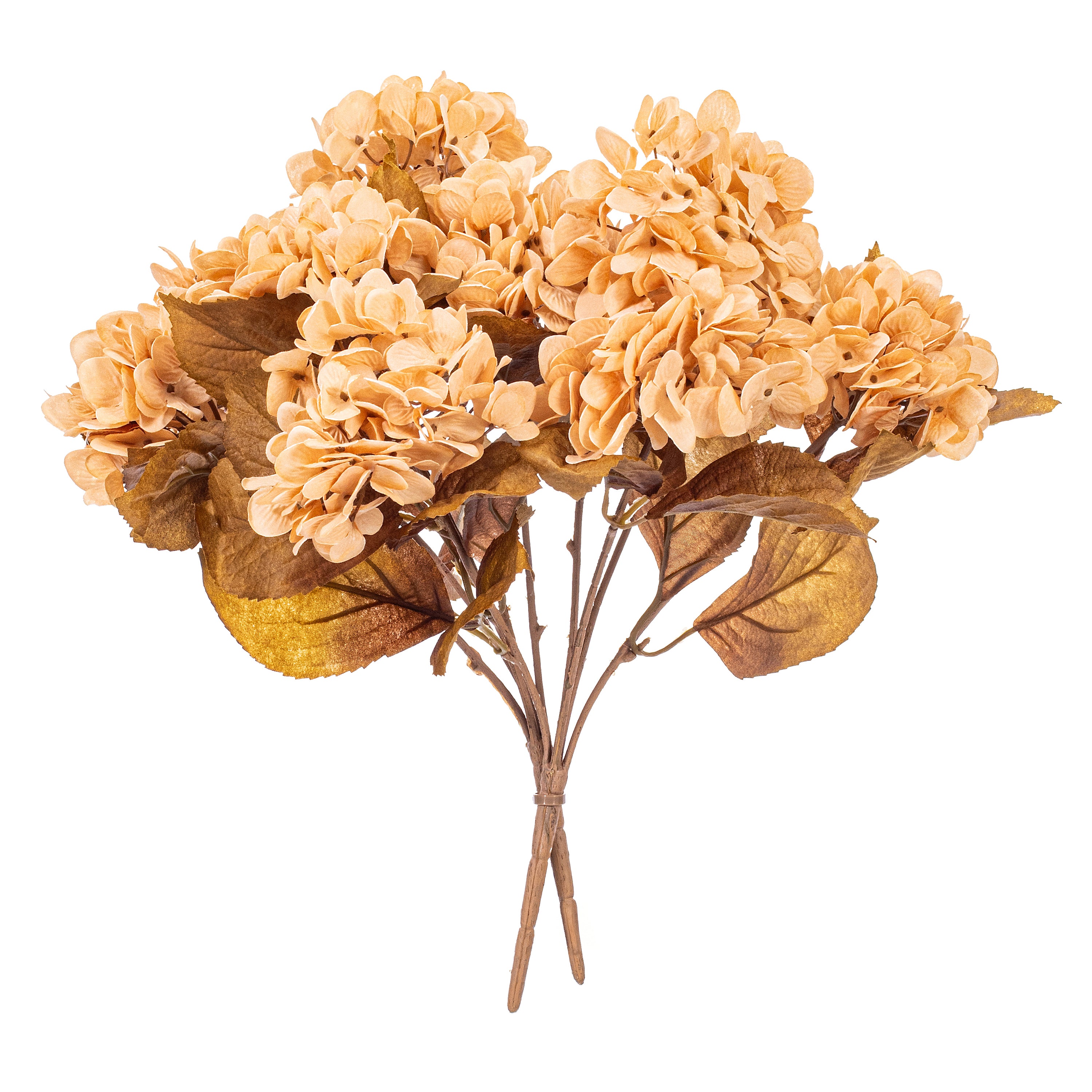 Hydrangea Harvest Cream 16.5" Bush Stems - Set of 2