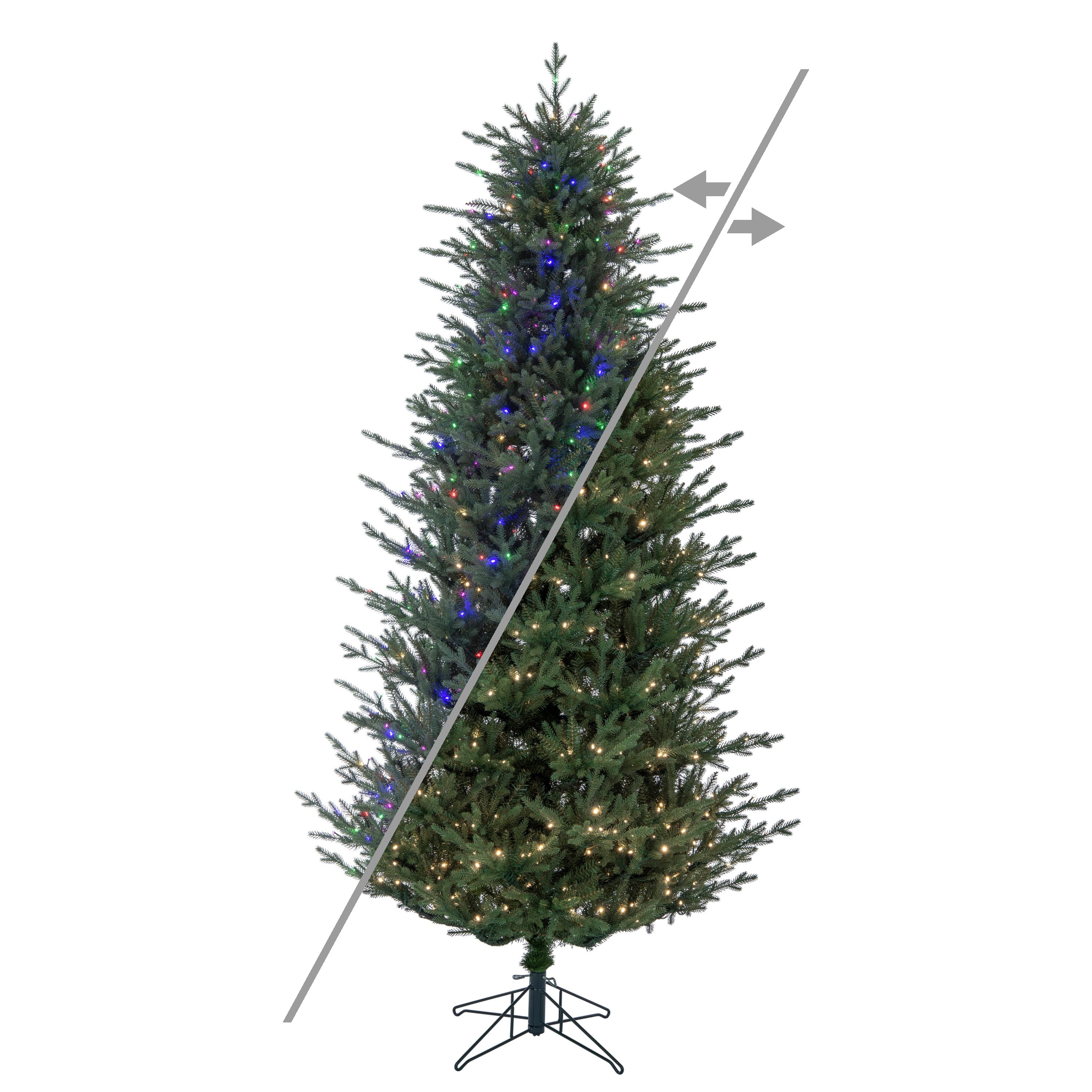 Itasca Fraser Fir Slim 14' Artificial Christmas Tree with LED Color Changing and Clear Wide Angle Lights