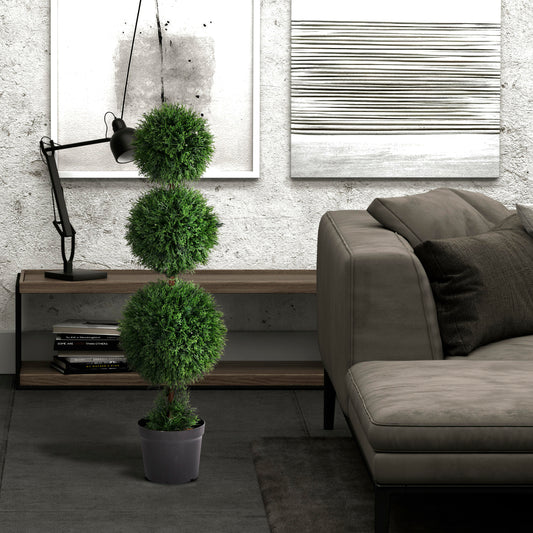Outdoor Cedar 4' Artificial Triple Ball Topiary