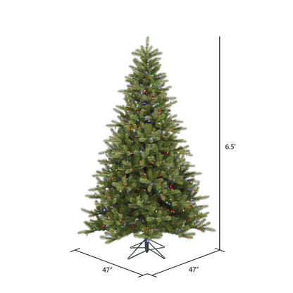 King Spruce 6.5' Artificial Christmas Tree with Multi-Colored LED Color Dura-lit Mini Lights
