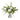 K&K Interiors 20.5" Real Touch Diamond White Rose Flower Arrangement in Faux Water Glass Vase