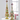 RAZ Imports 19" and 16" Pearl Jeweled Christmas Trees with Gold Glitter Christmas Decoration - Set of 2