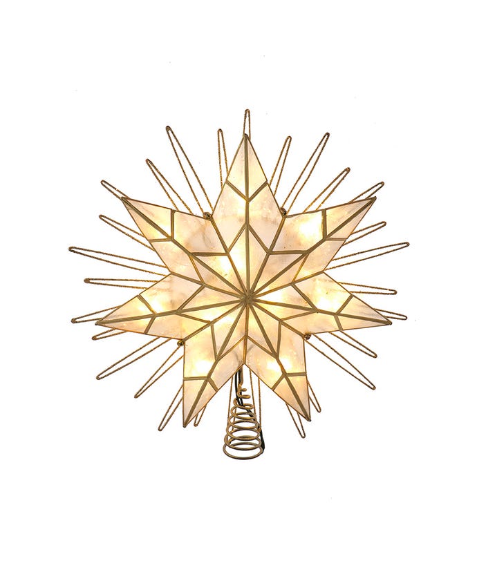 Kurt S. Adler 7-Point 14" Glittered Gold LED Star Christmas Tree Topper